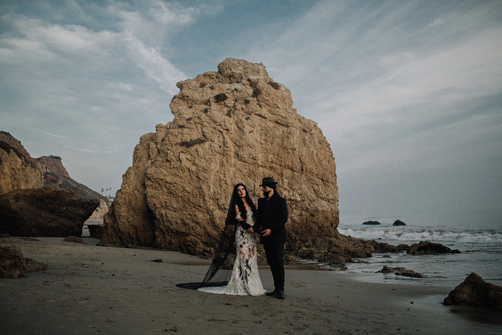 el matador beach wedding couple 