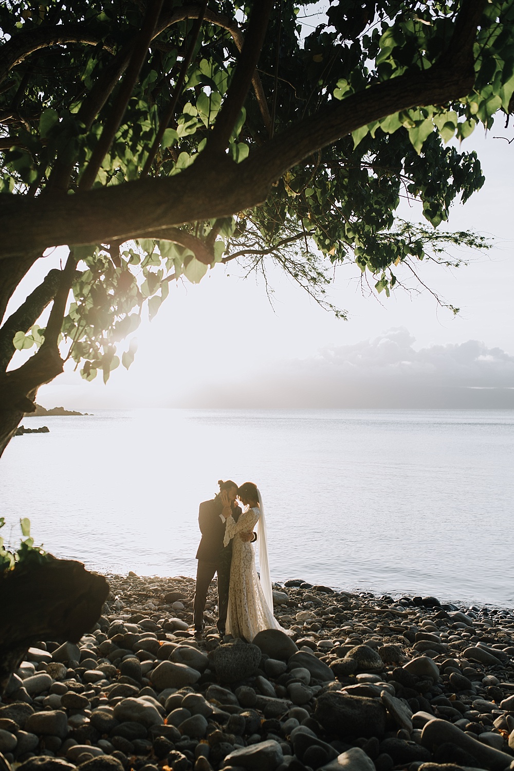 A beautiful wedding on the rocks at Honolua Bay. 