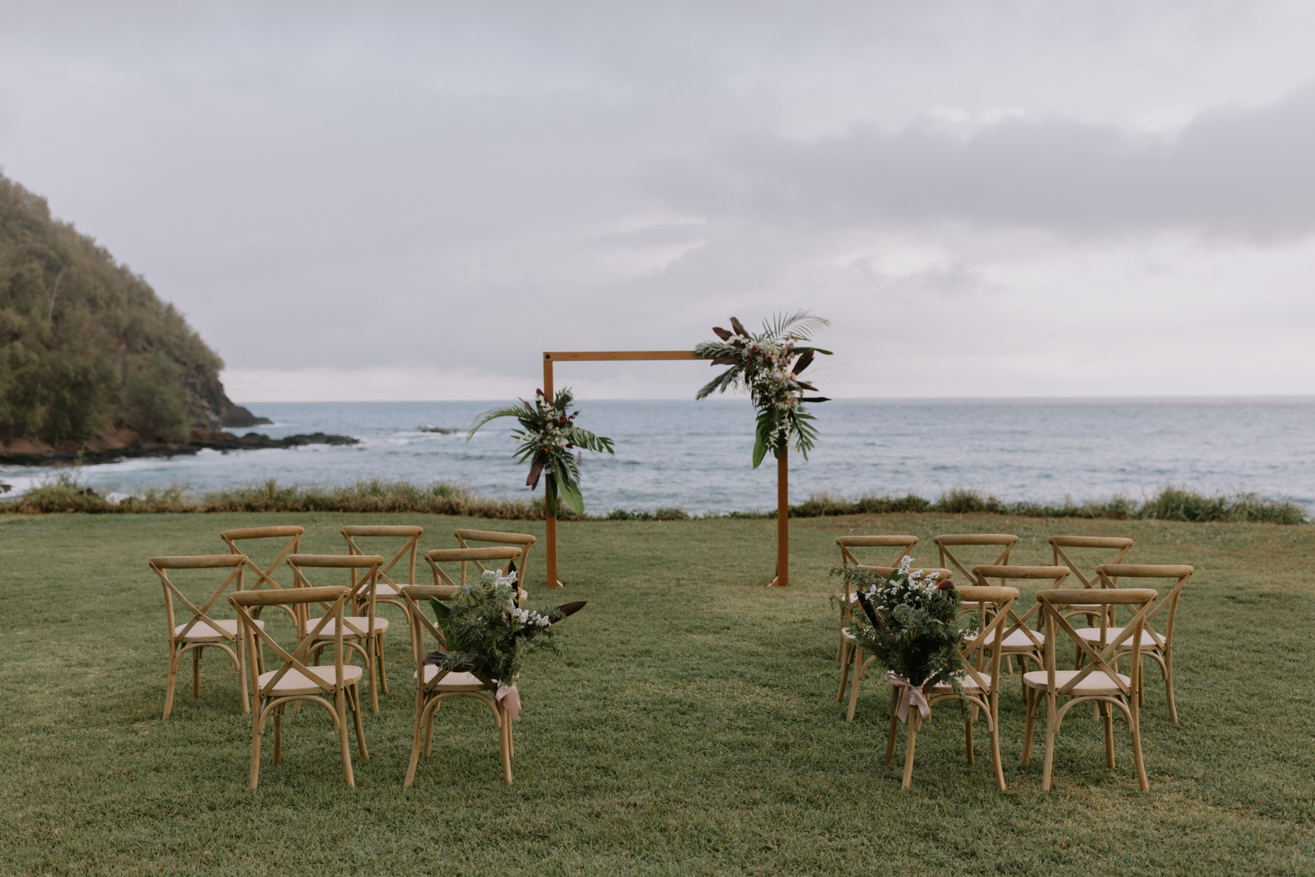photo of alter space at wedding ceremony at hana-resort 